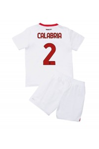 Fotbalové Dres AC Milan Davide Calabria #2 Dětské Venkovní Oblečení 2022-23 Krátký Rukáv (+ trenýrky)